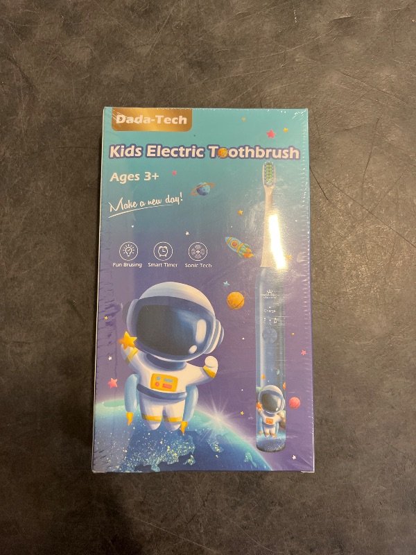 Photo 1 of Kids Electric Toothbrush Rechargeable Age 3-5-6-12-18 Year Old, Childrens Electric Toothbrush with Timer 3 Modes 4 Vibrating Heads Habit Stickers 31000VPM Boys Electric Toothbrush (Astronaut Blue)