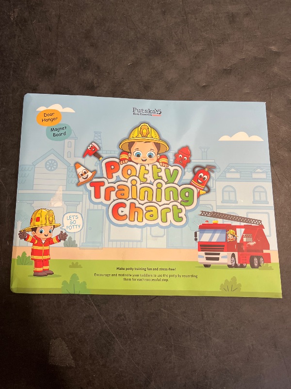 Photo 1 of Potty Training Chart with 35 Stickers, 3 Reminder Stickers and Crown for Toddlers Boys and Girls - Potty Training Rewards for Kids - Fireman