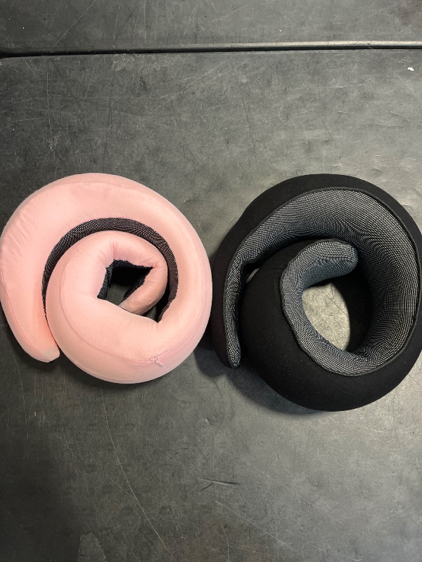 Photo 1 of Travel Pillows for Airplanes, Travel Pillow, Airplane Memory Travel Neck Pillow Neck Foam Travel Pillow Neck Pillow for Traveling Suitable for Airplanes,Offices and Cars 2PC?Pink+Black?