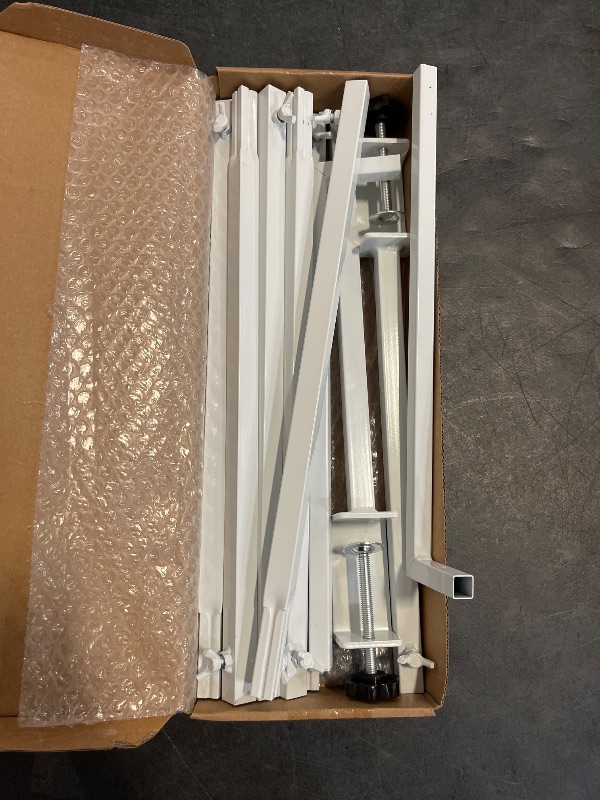 Photo 1 of Xiomot Over The Table Rod Stand with Clamps Adjustable 13''-42'' Tall 29"-98" Length White Table Arch Hanging Stand for Wedding Birthday Party Halloween Christmas Decoration