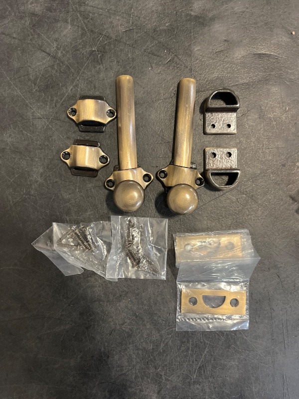 Photo 1 of QCAA Solid Brass Dutch Door Bolt, 4", Antique Brass, Made in Taiwan, 2 Pack