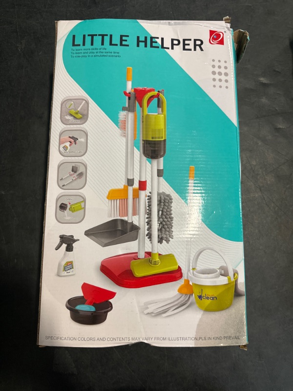 Photo 1 of Dreamon Toddler Cleaning Set - 14Pcs Kids Cleaning Toy Set with 2-in-1 Kids Vacuum That Really Works, Pretend Home Cleaning Play Set for Toddler Age 3-7, Christmas Birthday Gift for Girls Boys