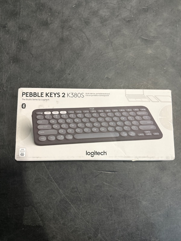 Photo 1 of Logitech Pebble Keys 2 K380s, Multi-Device Bluetooth Wireless Keyboard with Customizable Shortcuts, Slim and Portable, Easy-Switch for Windows, macOS, iPadOS, Android, Chrome OS - Tonal Graphite
