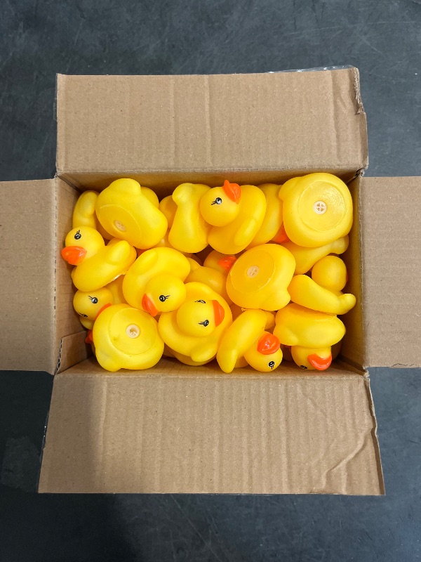 Photo 1 of Rubber Duck Bath Toys 50PCS Mini Ducks Bulk for Kids Baby Shower Decorations Birthday Party Favors Gift Classroom Summer Beach Pool Activity Carnival Game