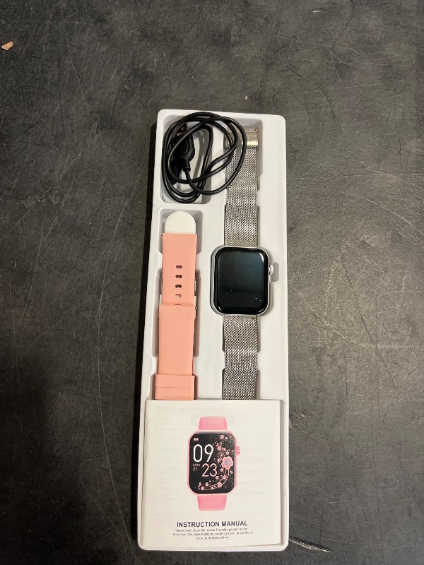 Photo 1 of Smart Watch, 1.85" Android Smart Watches for Women, Fitness Tracker Watch with Blood Pressure/Heart Rate/Sleep Monitor, Bluetooth Smartwatch for Android/iOS Phones, Fitness Watch for Women (3 Bands)