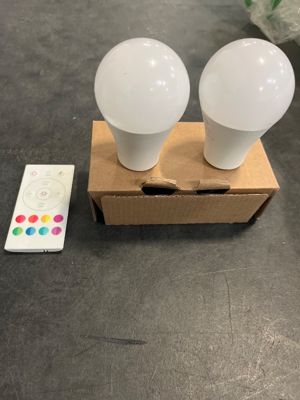 Photo 1 of GE LED+ Color Changing LED Light Bulbs with Remote, No App or Wi-Fi Required, A19 Standard Bulbs (2 Pack)