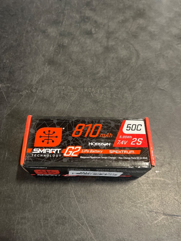 Photo 1 of Spektrum 7.4V 650mAh 2S Smart G2 Hardcase 30C LiPo: IC2, SPMX652SH2