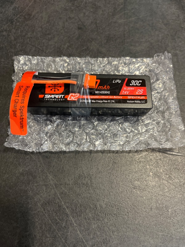 Photo 1 of Spektrum 7.4V 650mAh 2S Smart G2 Hardcase 30C LiPo: IC2, SPMX652SH2