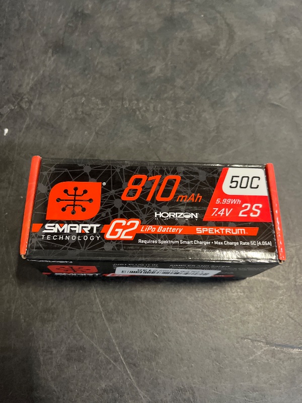 Photo 1 of Spektrum 7.4V 650mAh 2S Smart G2 Hardcase 30C LiPo: IC2, SPMX652SH2