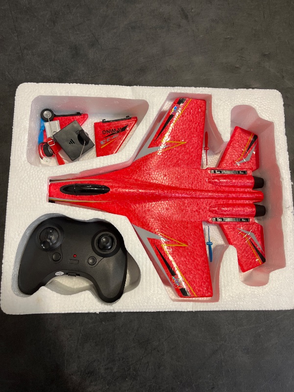 Photo 1 of crohorizon RC Plane for Kids Over 12 Years and Up,2CH Remote Control Airplane Wireless Toys with 2 Batteries,Foam RC Glider Gifts for Beginners Boys Girls Adult Red