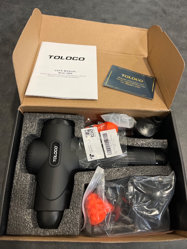 Photo 1 of TOLOCO Massage Gun, Deep Tissue Back Massage for Athletes for Pain Relief, Percussion Massager with 10 Massages Heads & Silent Brushless Motor, Gifts for Fathers Day, Black