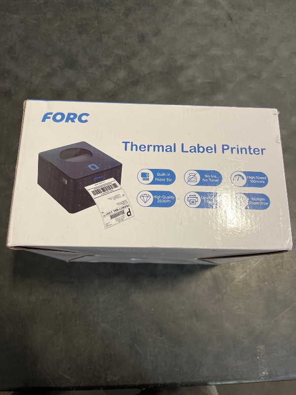 Photo 1 of Forc Shipping Label Printer,Bluetooth Thermal Label Printer 4x6 for Small Business for Amazon,Ebay,Etsy,Shopify Shipping Packages,USPS,UPS,Support Windows, Mac, iOS, iPhone, Android(Grey)