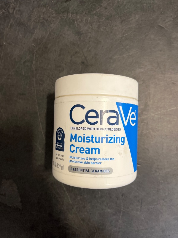 Photo 1 of CeraVe Moisturizing Cream, Body and Face Moisturizer for Dry Skin, Body Cream with Hyaluronic Acid and Ceramides, Daily Moisturizer, Oil-Free, Fragrance Free, Non-Comedogenic, 19 Ounce