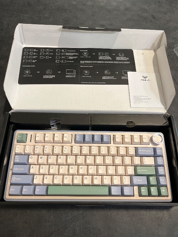 Photo 1 of AULA F75 75% Wireless Mechanical Keyboard, Hot Swappable Creamy Keyboard, Pre-lubed Reaper Switches RGB Backlit Gaming Keyboards, 2.4GHz/Type-C/BT5.0(White & Green)