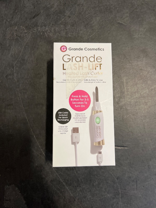 Photo 1 of Grande Cosmetics LASH-LIFT Heated Lash Curler, Rechargeable and Travel Friendly, 2 Heat Settings, White