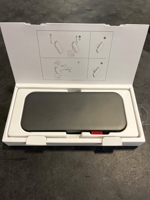 Photo 1 of Lenovo Go USB-C Laptop Power Bank (20000 mAh) - 65W - USB-C and USB-A Ports - Fast Charging Portable Power Station with Integrated Cable - Model PBLG2W - Storm Grey