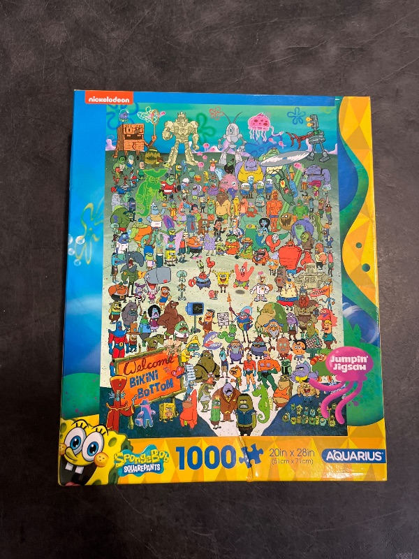 Photo 1 of AQUARIUS SpongeBob SquarePants Puzzle (1000 Piece Jigsaw Puzzle) - Officially Licensed SpongeBob Merchandise & Collectibles - Glare Free - Precision Fit - 20 x 28 Inches