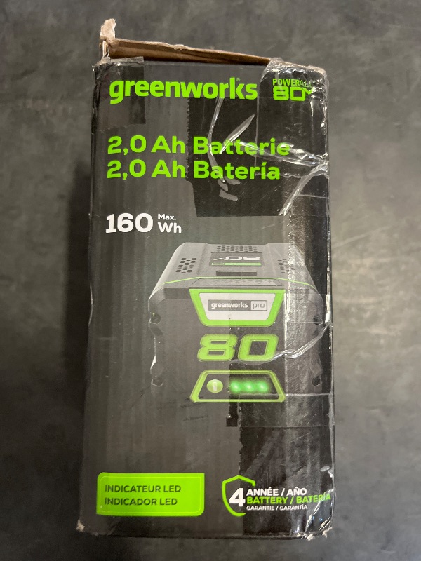 Photo 1 of Greenworks PRO 80V 2Ah Lithium Ion Battery GBA80200
