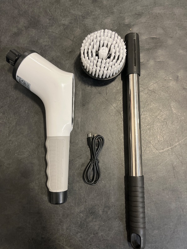 Photo 1 of Dovety Electric Spin Scrubber, Cordless Cleaning Brush, Shower Scrubber with 8 Replaceable Brush Head, Power Cleaning Brush with Extension Handle, 2 Adjustable Speed, for Bathtub Grout Tile Floor