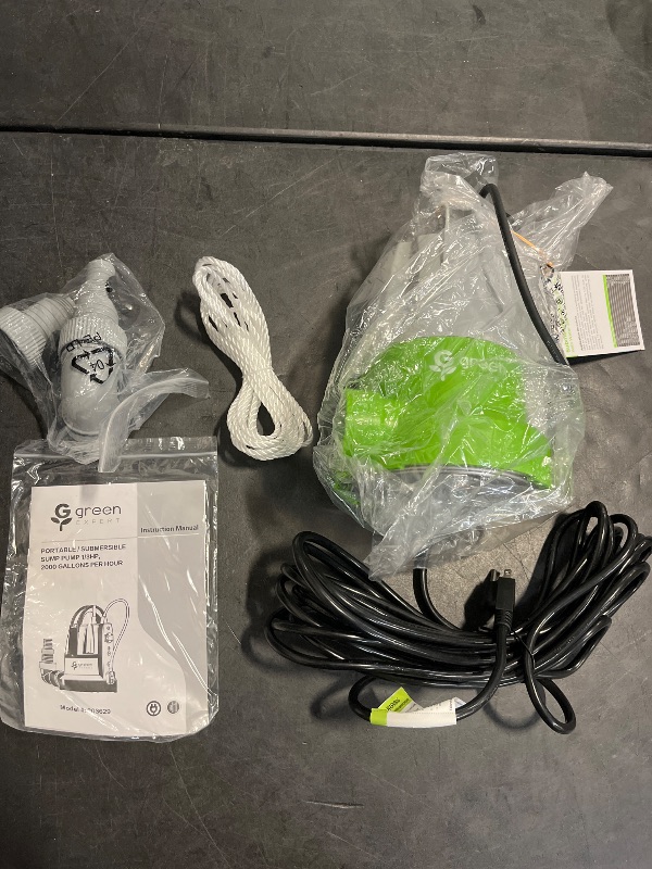Photo 1 of Green Expert 1/3HP Submersible Sump Pump with Unique Flow Sensor Switch Last-inch Water Drainage for Flooded Basement Backyard Pool Hot Tub Rain Barrel 25FT Power Cord Easy to Use