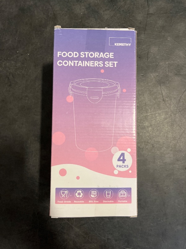 Photo 1 of KEMETHY 4 Pcs Overnight Oats Containers with Lids, 16 oz Airtight Oats Jars, BPA Free Plastic, Reusable, Portable Meal Prep Containers Sets for Oatmeal, Yogurt, Cereal, Soup, Snacks, Milk and More