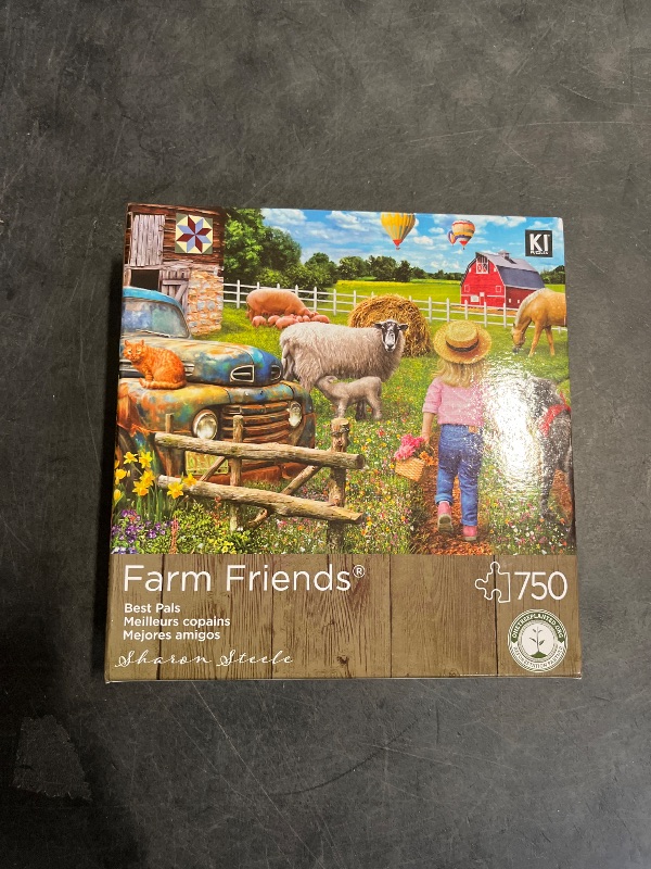 Photo 1 of 750 Piece Puzzle for Adults Sharon Steele Best Pals, Whimsical Farm Scene from KI Puzzles,AZ-02630
