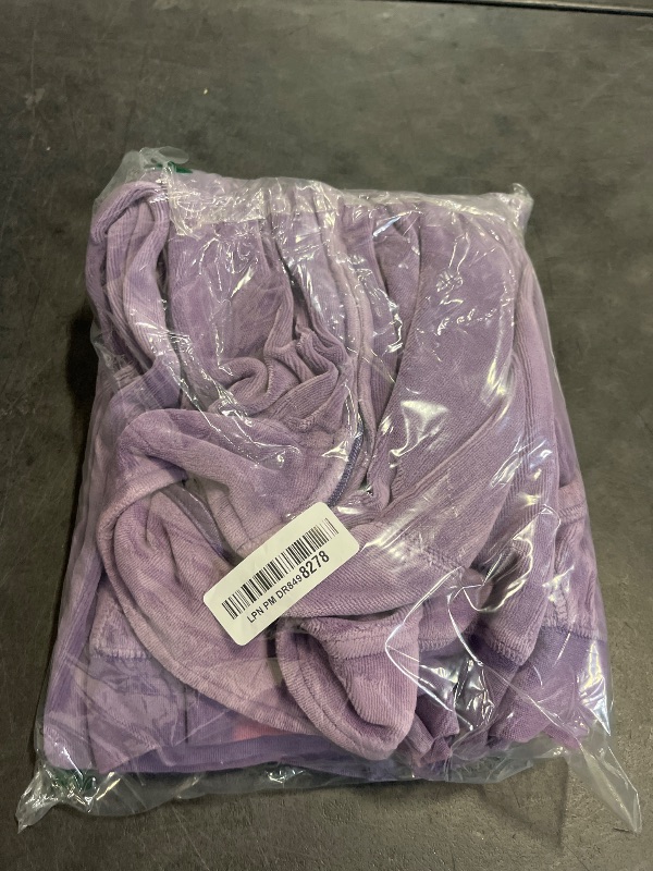Photo 1 of (L) Dolcevida Womens Velour Sweatsuits Sets 2 Piece Tracksuits Outfits Full Zip Hoodie and Sweatpant Set Velvet Jogging Suit (Purple, L)