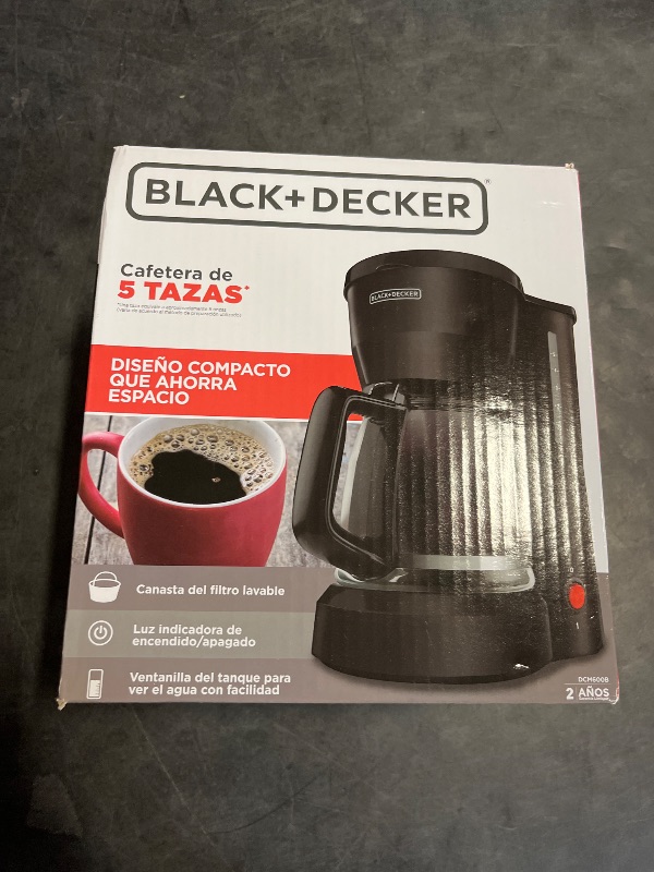 Photo 1 of BLACK+DECKER 5-Cup Coffeemaker, Black, DCM600B