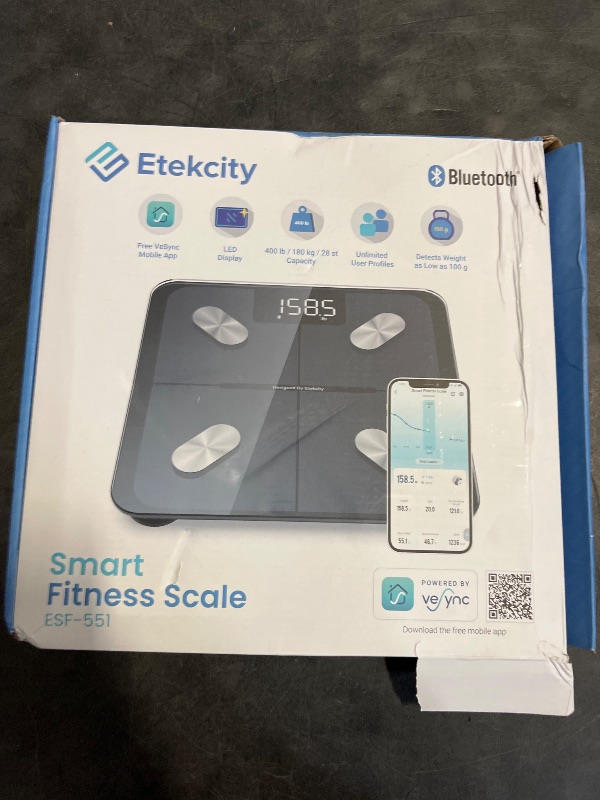 Photo 1 of Etekcity Smart Scale for Body Weight FSA HSA Store Eligible, Bathroom Digital Weighing Scale with BMI, Body Fat, Muscle Mass, Accurate Bluetooth Home User Health Equipment Sync Apps