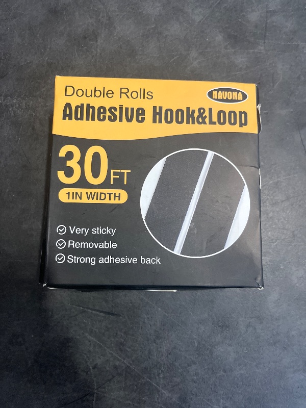 Photo 1 of Navona 30Ft x 1 Inch Hook and Loop Strips with Adhesive, Double Rolls of Heavy Duty Self Adhesive Tape with Backing, Nylon Self Adhesive Tape for Home Office School and Crafting,Black