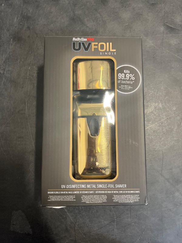 Photo 1 of BaBylissPRO Gold UV-Disinfecting Single Foil Shaver