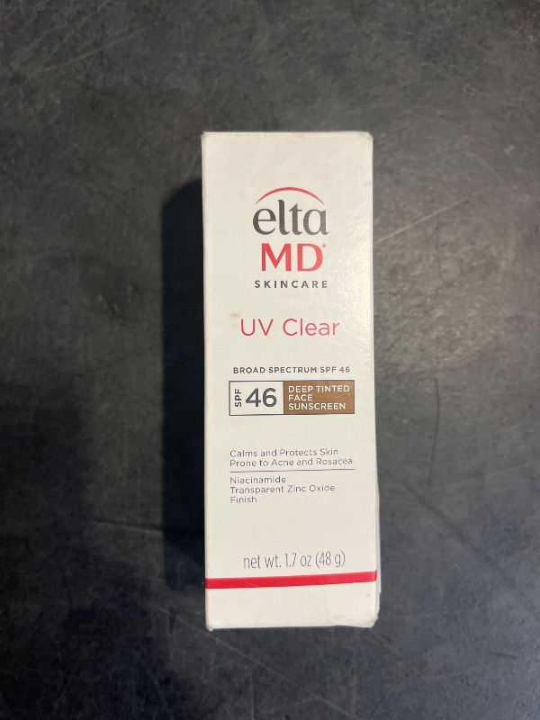 Photo 1 of EltaMD UV Clear Deep Tinted Sunscreen for Face SPF 46, With Zinc Oxide, Oil-Free, Lightweight, For Acne-Prone Sensitive Skin, Dermatologist Recommended, 1.7 oz