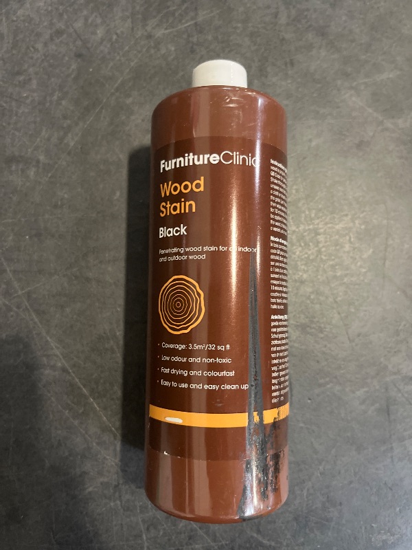 Photo 1 of Furniture Clinic Wood Stain | Black | Water Based | Fast Drying, Low Odor, & Non-Toxic | For Indoor & Outdoor Furniture and More | Multiple Finishes | (17oz / 500ml)
