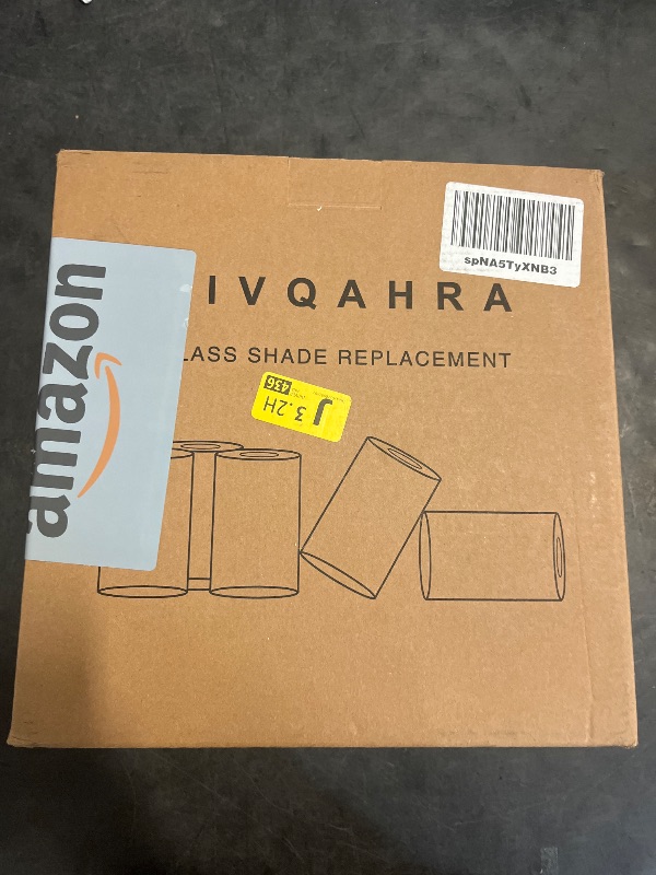 Photo 1 of Rivqahra Glass Lamp Shade Replacement Globe & Cover for Light Fixture, 6" Hight 4" Diameter, 1-5/8 inch Fitter, 5 Pack Light Amber Frosted Cylinder Glass Shade