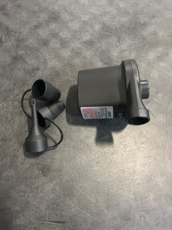 Photo 1 of AGPTEK Electric Air Pump,Portable Air Pump with 3 Nozzles, 4.5kPa Quick-Fill,110V AC/12V DC Inflator/Deflator Pumps for Outdoor Camping, Inflatable Air Mattress Beds, Boats, Swimming Ring