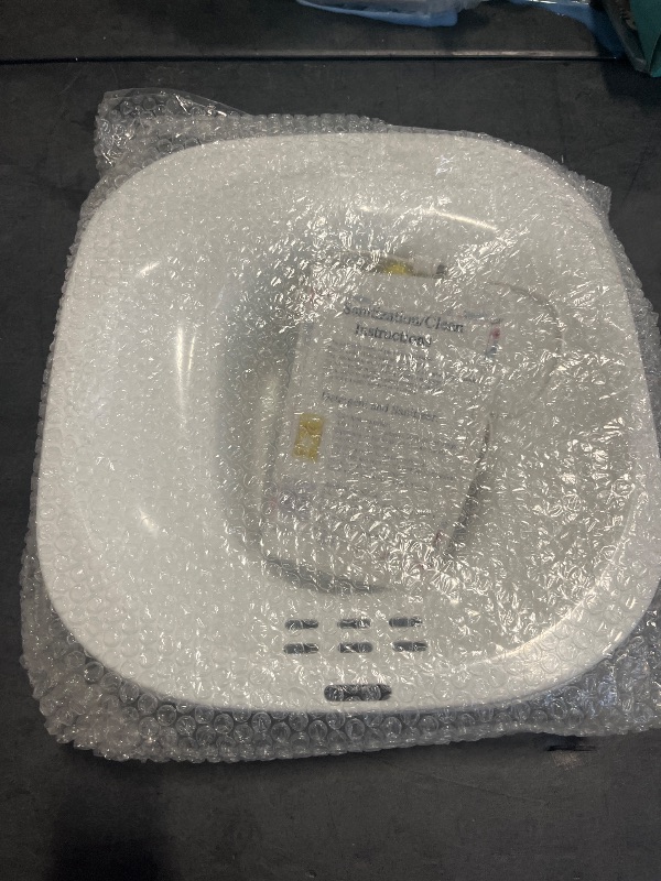 Photo 1 of One Piece Non Collapsible Sitz Bath Postpartum, Extra Wide Easy to Clean Plastic Sitz Bath Tub for Toilet, Electric Plus Size Sitz Bath for Hemorrhoids Men and Women