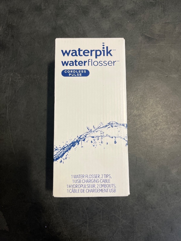 Photo 1 of Waterpik Cordless Pulse Rechargeable Portable Water Flosser for Teeth, Gums, Braces Care and Travel with 2 Flossing Tips, Waterproof, ADA Accepted, WF-20 Blue, Packaging May Vary