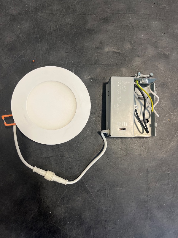 Photo 1 of SYLVANIA LED 4" Slim Microdisk, Junction Box Recessed Downlight Kit, 13W, Dimmable, 5 CCT Color Select (2700K / 3000K / 3500K / 4000K / 5000K), 90 CRI - 1 Pack (61404)