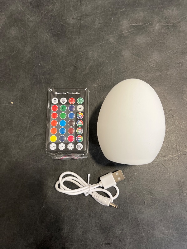 Photo 1 of OEDOC Baby Night Light, Rechargeable Egg Nightlight for Baby Nursery, Cute Silicone Night Light with Remote, 16 Colors RGB Timer, Portable Egg Lamp for Nursery and Kids Room
