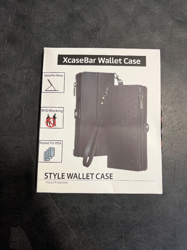 Photo 1 of XcaseBar for iPhone 13 6.1" Wallet case with Zipper Credit Card Holder?RFID Blocking?, Flip Folio Book PU Leather Phone case Shockproof Cover Women Men for Apple 13 case Wine Red