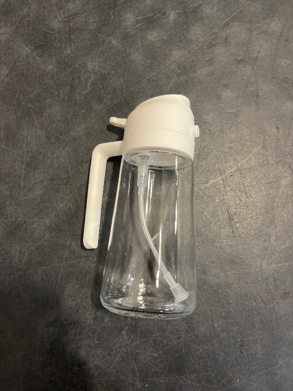 Photo 1 of TrendPlain 16oz/470ml Glass Olive Oil Sprayer for Cooking - 2 in 1 Olive Oil Dispenser for Kitchen Gadgets, Air Fryer, Salad, and BBQ - White