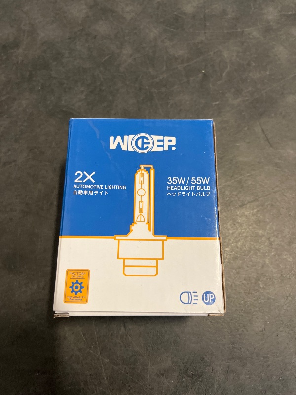 Photo 1 of wideep D2S Xenon HID Headlight Bulbs, 6000K 35W, 85122 66240 66040 66240CBI Replacement Headlamp for High Low Beam, 2 Pcs