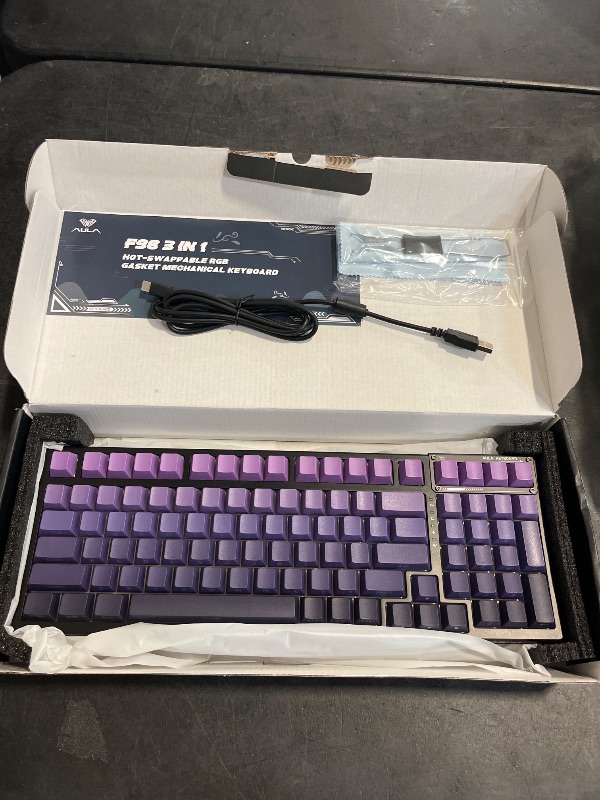 Photo 1 of AULA F98 Mechanical Keyboard RGB, Tri-Mode Bluetooth/2.4G/USB-C Hot Swappable 99 Keys Custom Gaming Keyboard, Pre-lubed Linear Switches Gasket-Mount Creamy Sound w/Number Pad for PC Xbox PS5 MAC