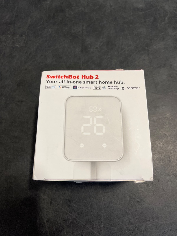 Photo 1 of SwitchBot Hub 2 (2nd Gen), Work as a WiFi Thermometer Hygrometer, IR Remote Control, Smart Remote and Light Sensor, Link SwitchBot to Wi-Fi (Support 2.4GHz), Compatible with Alexa&Google Assistant