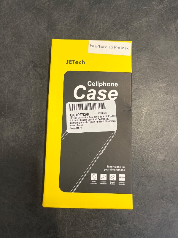 Photo 1 of JETech Ultra Slim Case for iPhone 16 Pro Max 6.9 Inch, Camera Lens Full Protection, Lightweight Matte Finish PP Hard Minimalist Cover (Black)