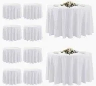 Photo 1 of Surmente Tablecloth 90 x 132-Inch ROUND Polyester Table Cloth for Weddings