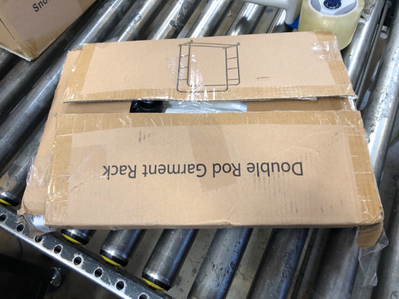 Photo 1 of Laiensia Double Rods Clothing Rack with Wheels, Garment Rack for Hanging Clothes, Multi-functional Bedroom Clothes Rack, White