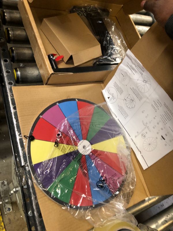 Photo 1 of Bollmisde Spinning Prize Wheel Tabletop - 12 in Spinning Wheel with Heavy Duty Base, Spinning Wheel for Prizes with 14 Slots, Prize Wheel with Marker and Erase for Carnival Party Pub Fortune Game