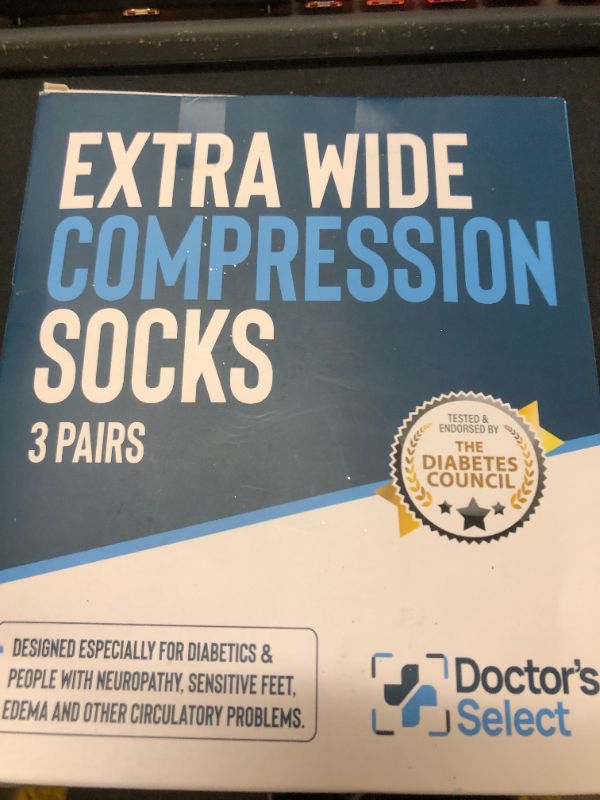 Photo 1 of Doctor's Select 3 Pairs Plus Size Compression Socks Wide Calf - Up to 6XL | 20-30 mmHg Compression Socks for Women Wide Calf | Extra Wide Calf Compression Socks Women | Black