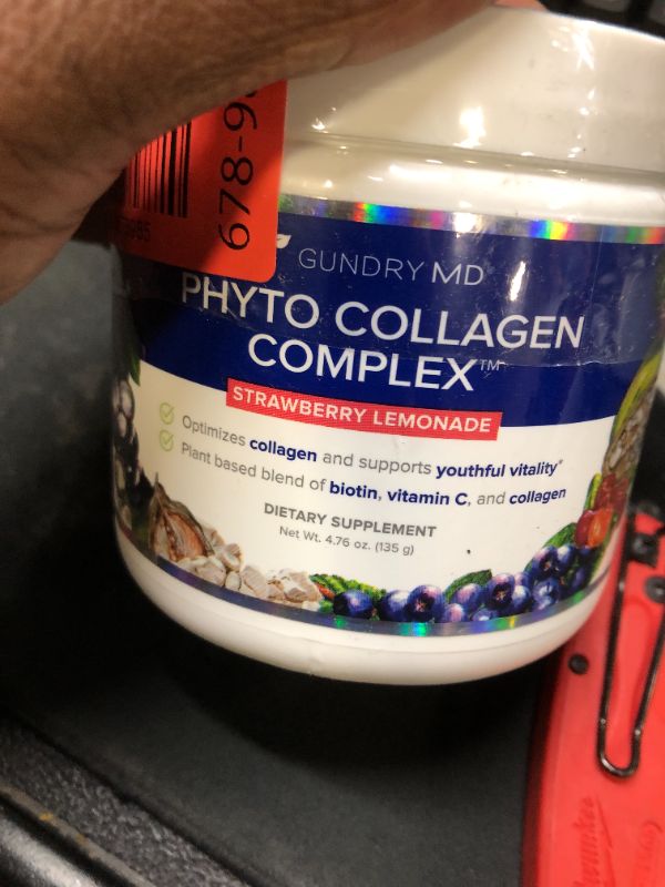 Photo 1 of Gundry MD Phyto Collagen Complex, Strength Supporting Multivitamin Powder Supplement with Vitamin C, Amino Acids, and Polyphenols - Strawberry Lemonade (30 Servings)